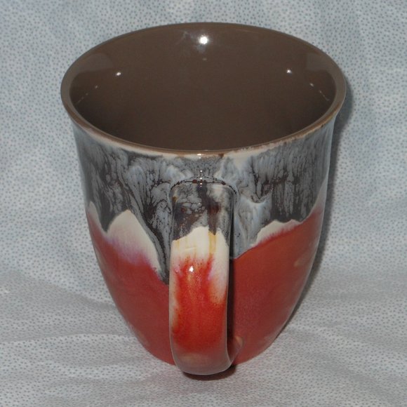 Colorful artistic porcelain Quebec large size coffee mug - Picture 4 of 6